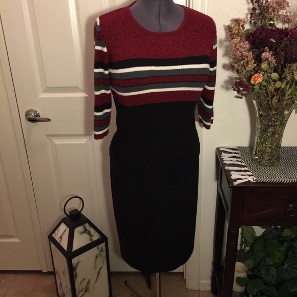 💗Dark red knit top with mid/sleeves SZ-P LG - Picture 10 of 16